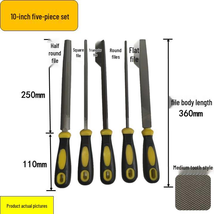 Steel Grinder File - Flat & Triangular Medium-Tooth Wear-Resistant Metal File