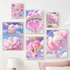 Colored Cotton Candy Rainbow Love Heart Posters Prints Canvas Printing Wall Art Picture for Girl Room Dessert Shop Decor Gifts