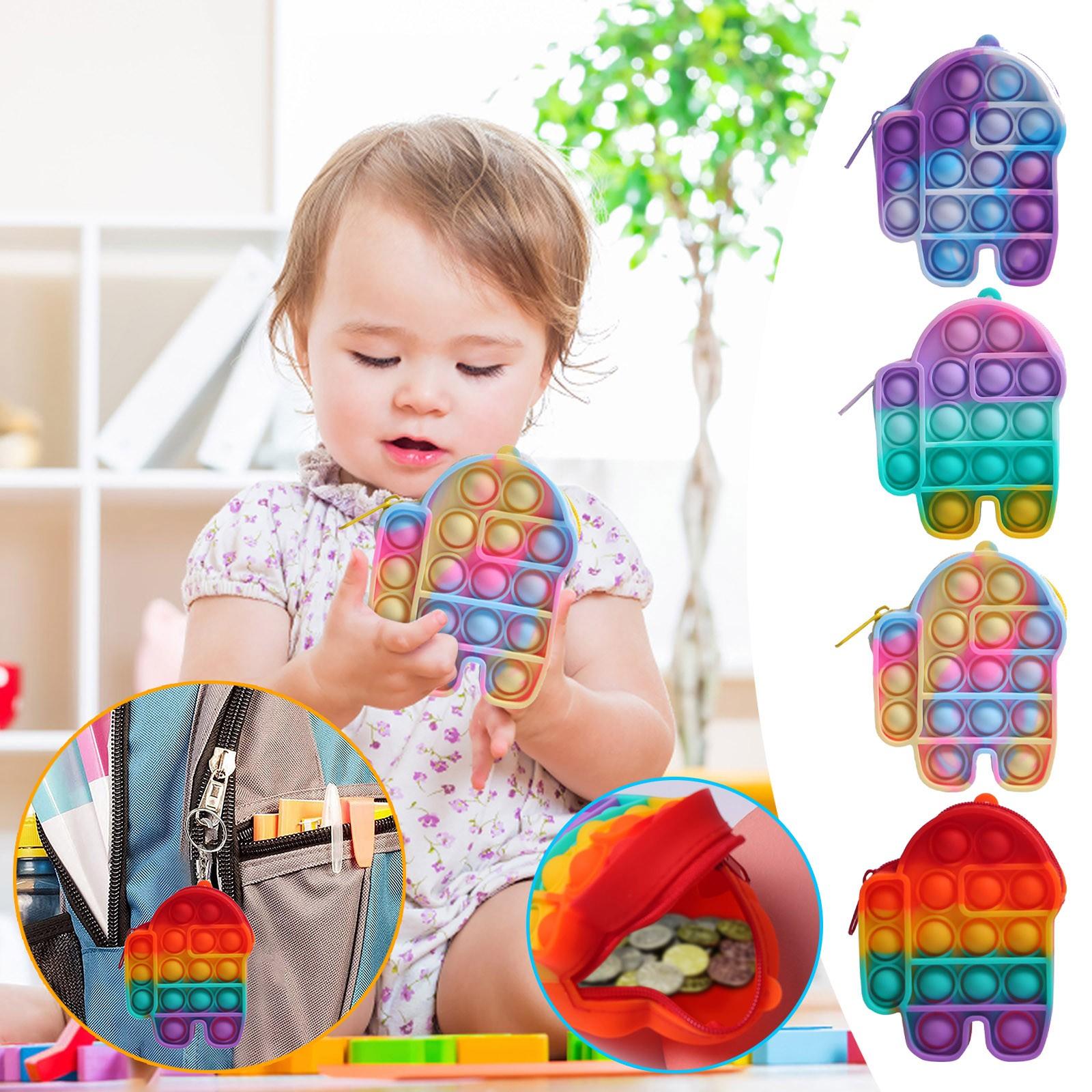 

2-в-1 кошелек для монет брелок для украшения сумки силиконовая декомпрессионная сенсорная игрушка