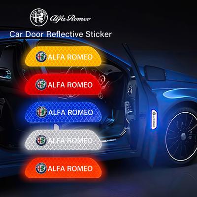 4PCS Car Stickers Door Opening Reflective Warning Sticker For Giulia Stelvio Giulietta 156 159 147 Mito Tonale Brera