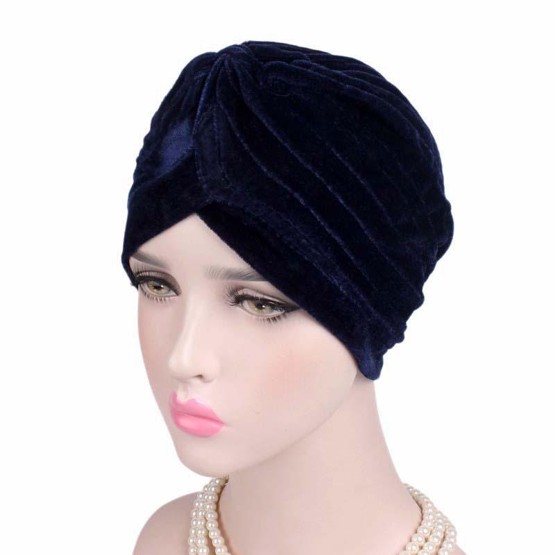 New Women Velvet Turban Hat Headband Muslim Hijab Caps Female Soft Bandana Headband Hijabs Head Wrap Hair Accessories