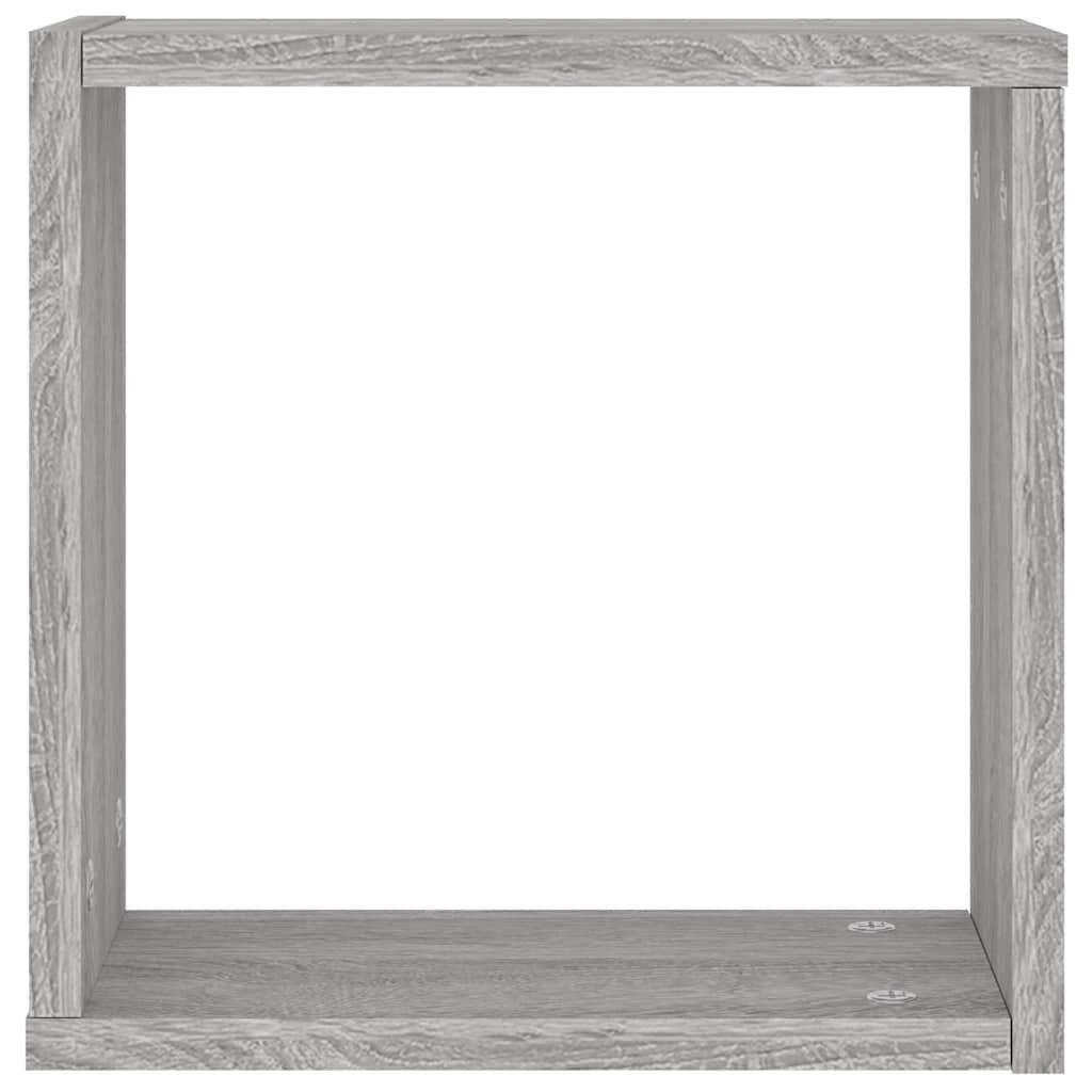 Cube Shelves 2 pcs Grey Sonoma 30 x 15 x 30 cm