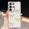 For Samsung Galaxy S24 Ultra Case Rhinestone Edge Butterfly Bow Decor TPU + PC IMD Phone Cover