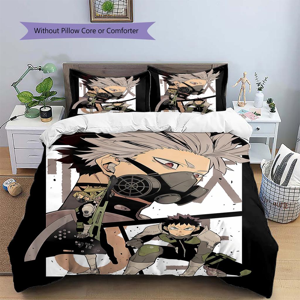 Kaiju No. 8 Pattern Bedding,Quilt Set Quilt Cover Pillowcase Home Birthday Gift (1 * duvet cover + 2 * pillowcase, without core)