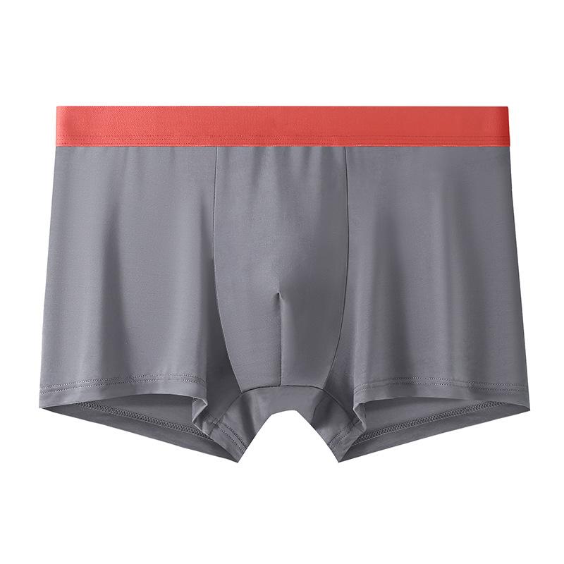 6 PCS Men's Underwear Men's Ice Silk Seamless Boxers Antibacterial and Breathable Teen Boys' Boxer Pants Short Pants Summer Thin Boxers