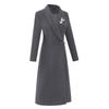 Teloman Women's Chinese Style Dark Gray Wool Blend Winter Coat