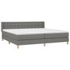 Letto a Rete con Materasso Grigio Scuro 180 x 200 cm Tessuto