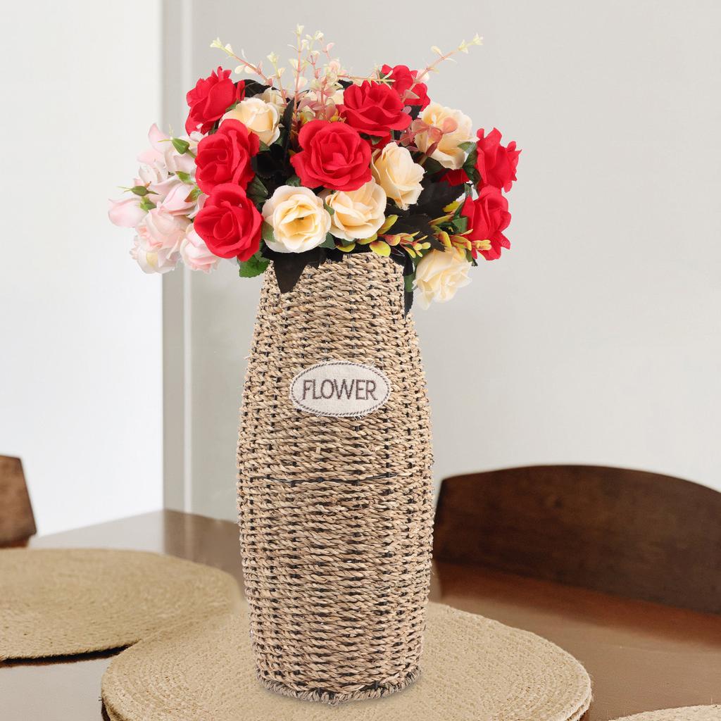 Flower Arrangement Vase Dried Flower Container Desktop Vase Rattan Planter Vase Flower Container Living Room Home Decoration