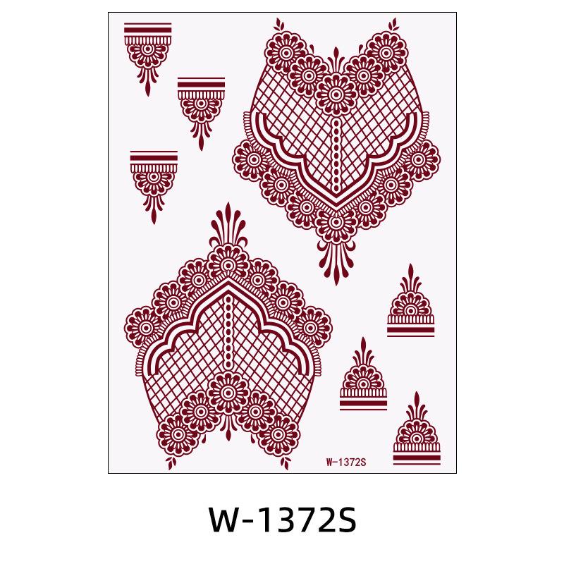 Zhengxiang 2025 Waterproof Brown Floral Lace Henna Tattoo Sticker