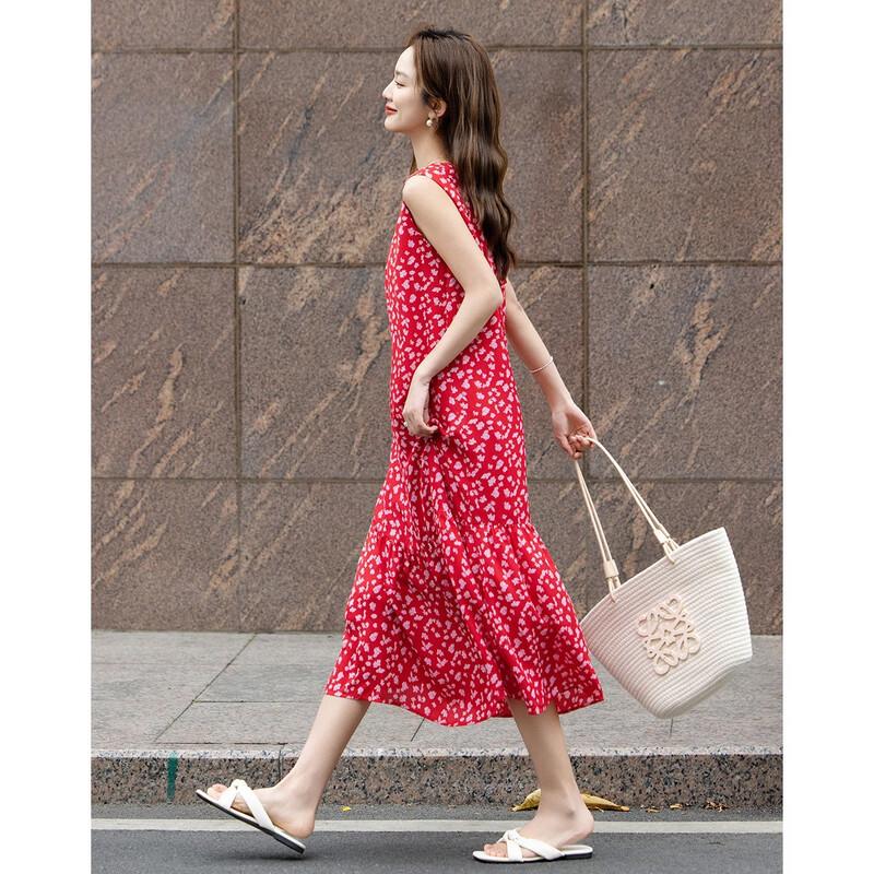 Women s A-Line Sleeveless Printed Summer Dress S