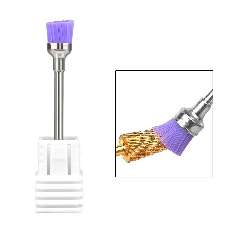 

Nail Drill Bit Cleaning Brush Cleaner Electric Nail Files Milling Cutter Dust Remover Drill Accessories Nail Art Tool Polisher фиолетовый