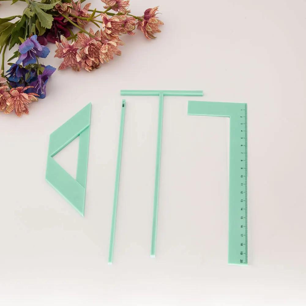 

Bookbinding Ruler T/L-Shaped Ruler Spacing Guide Corner Cutting Square Set for Scrapbooking Album Making Self-made Cover