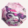 Kuromi Automatic Folding Umbrella-Simple 8-Rib Design, Bright Cartoon Pattern, Durable Iron Frame, Suitable For Travel, Outdoor, Beach-Cute