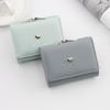 Ladies Wallet Short Card Holder Pu Material With Heart Pattern For Daily Use