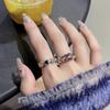 Colored Gemstones, Niche Design, Light Luxury, Open Index Finger, High-End Ring, Women'S Full Diamonds, Zircon Stacking, Wearing Personalized Rings