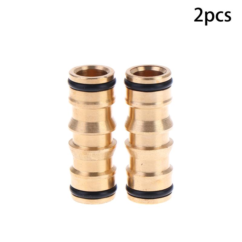 1/2/3Pcs 2 Way Garden Brass Hose Connector Joiner Coupler Watering Water Pipe Tap Male Water Pipe Repair Extension Joints