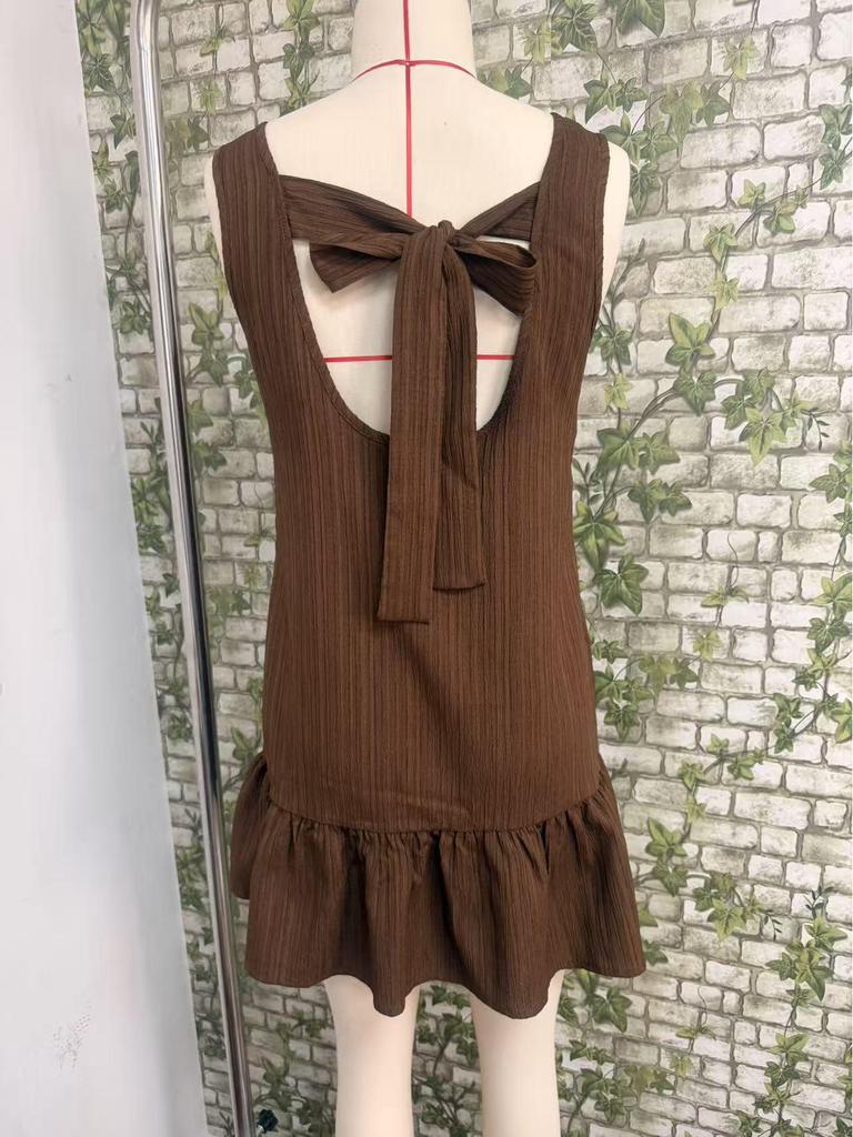 High-Quality Sleeveless Knit Midi Dress - European and American Style