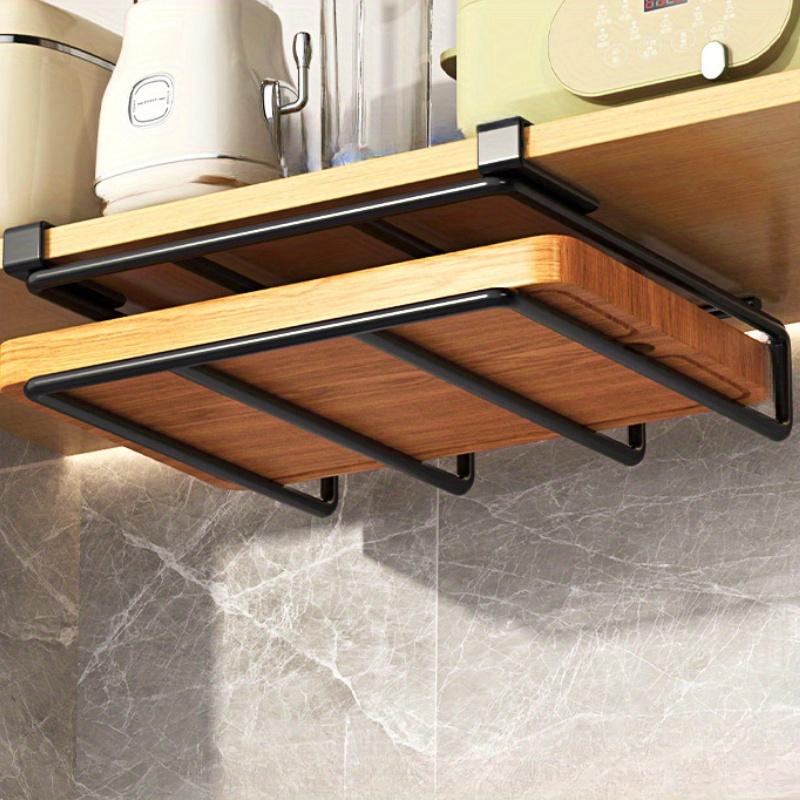 1pc Stainless Steel Space Saving Kitchen Hook Rack Cutting Plate and Cover Rack with Cabinet Door Hooks Easy To Organize Kitchen
