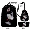 Classico Novità Strano Divertente Cool Husky Stampa 3D 3pz/Set alunno Zaini Scolastici Zaino per Viaggio per Laptop Borsa da Petto Astuccio