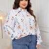 Plus Size Women's Long Sleeved New Fashion Printed Shirt Top