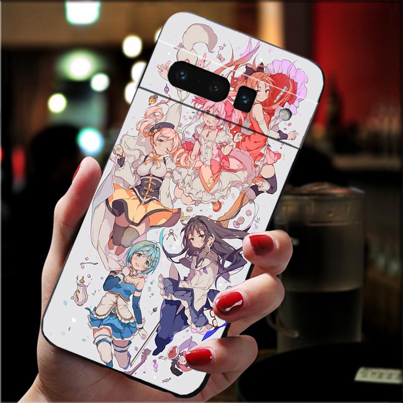 For Google Pixel 10 9 Pro XL Silicone Phone Soft Case For Google Pixel 9A 8A 7A 6A 5 Cover Shell Puella Magi Madoka Magica