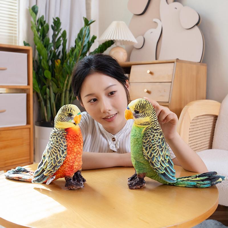 23cm Simulation Plush Toy Parrot Bird Stuffed Animal Doll Cute Children's Birthday Christmas Party Gift Animal Plushie