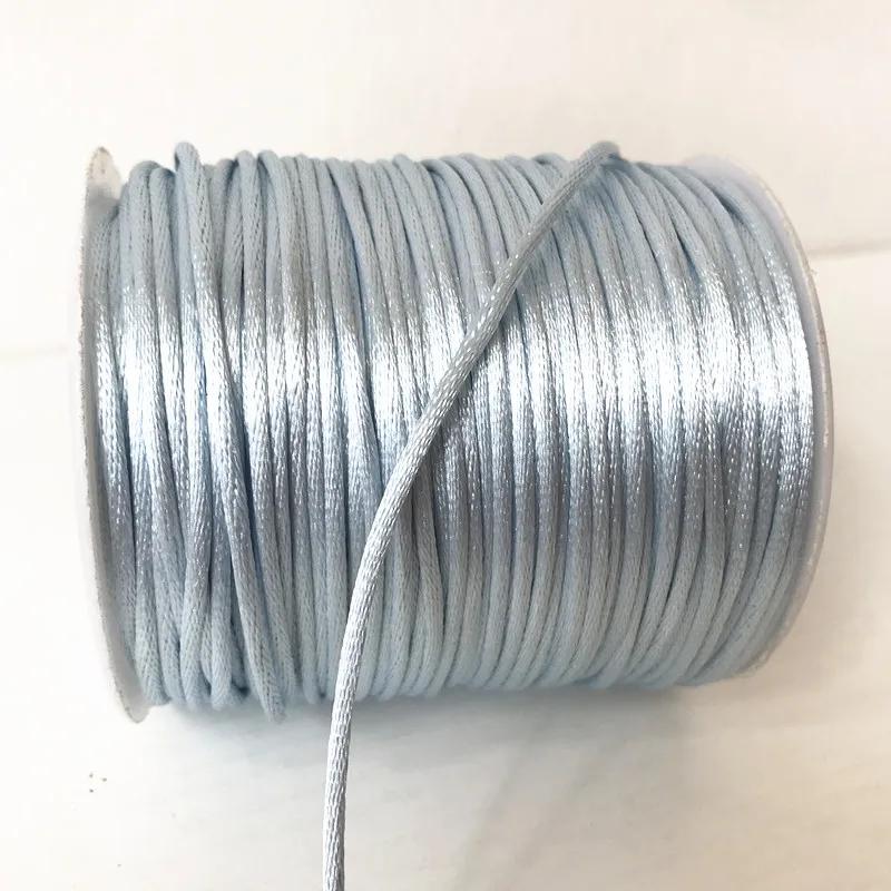 

100 м/рулон прочный плетеный макраме шелковый атласный нейлоновый шнур веревка для самостоятельного изготовления фурнитуры бисер круглая нить проволока плетеный браслет 2 мм