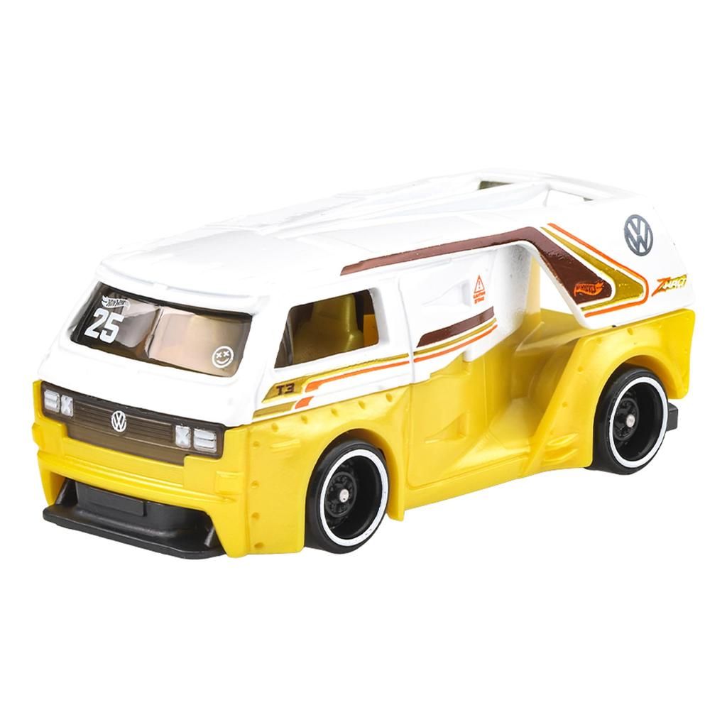 Hot Wheels Volkswagen T3 Custom Basic Car Toy Mini Vehicle JFN48 Yellow for Ages 3 and Up