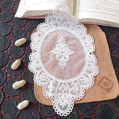 Handmade Crochet Hollow Lace Coaster Oval Vintage Placemat Delicate European Style Doily Table Decoration