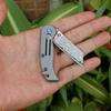 Damascus Steel Titanium Handle Keychain Mini EDC Portable Folding Pocket Knife Camping Survival