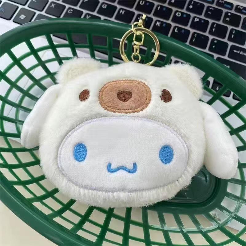 Kuromi Plush Keychain Wallet Melody Cinnamoroll Plushies Coin Purse Earphone Organizer Bag Pendant Key Ring Girls Gifts