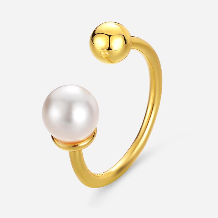 

Кольцо с жемчужным отверстием, регулируемое, женское, новое, легкое, роскошное, нишевое, дизайн, усовершенствованное, чувственное, кольцо на указательный палец, осенне-зимнее кольцо adjustable золотой