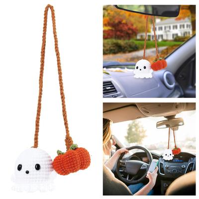 Little Specter Ornament Hangers Hand Knitted Car Rear View Mirror Decoration Accessories for Home Countyard Garden Decor