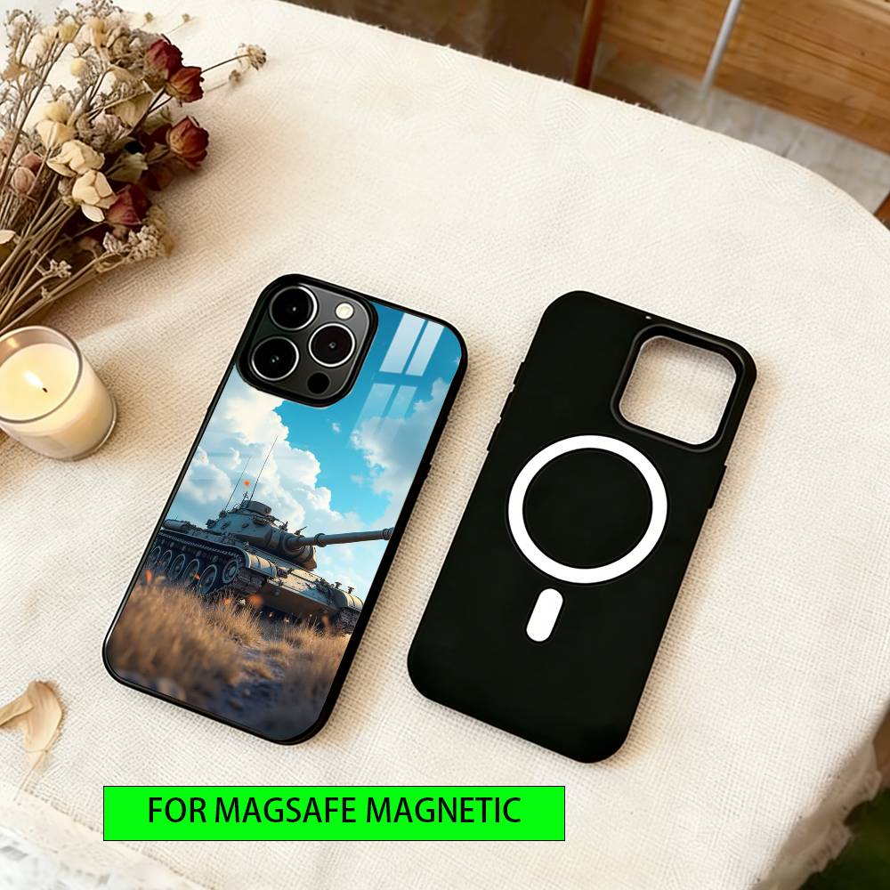 

Heavy tank Phone Case For iPhone17,16,15,14,13,12,11 Plus,Pro Magnetic For Magsafe Wireless Charging iPhone12Pro