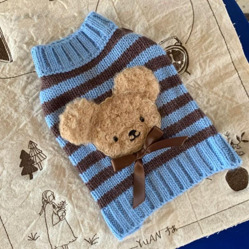 Winter Dog Sweater Small Breeds Pomeranian Teddy Bear Style Cotton Knit Warm Pet Clothing