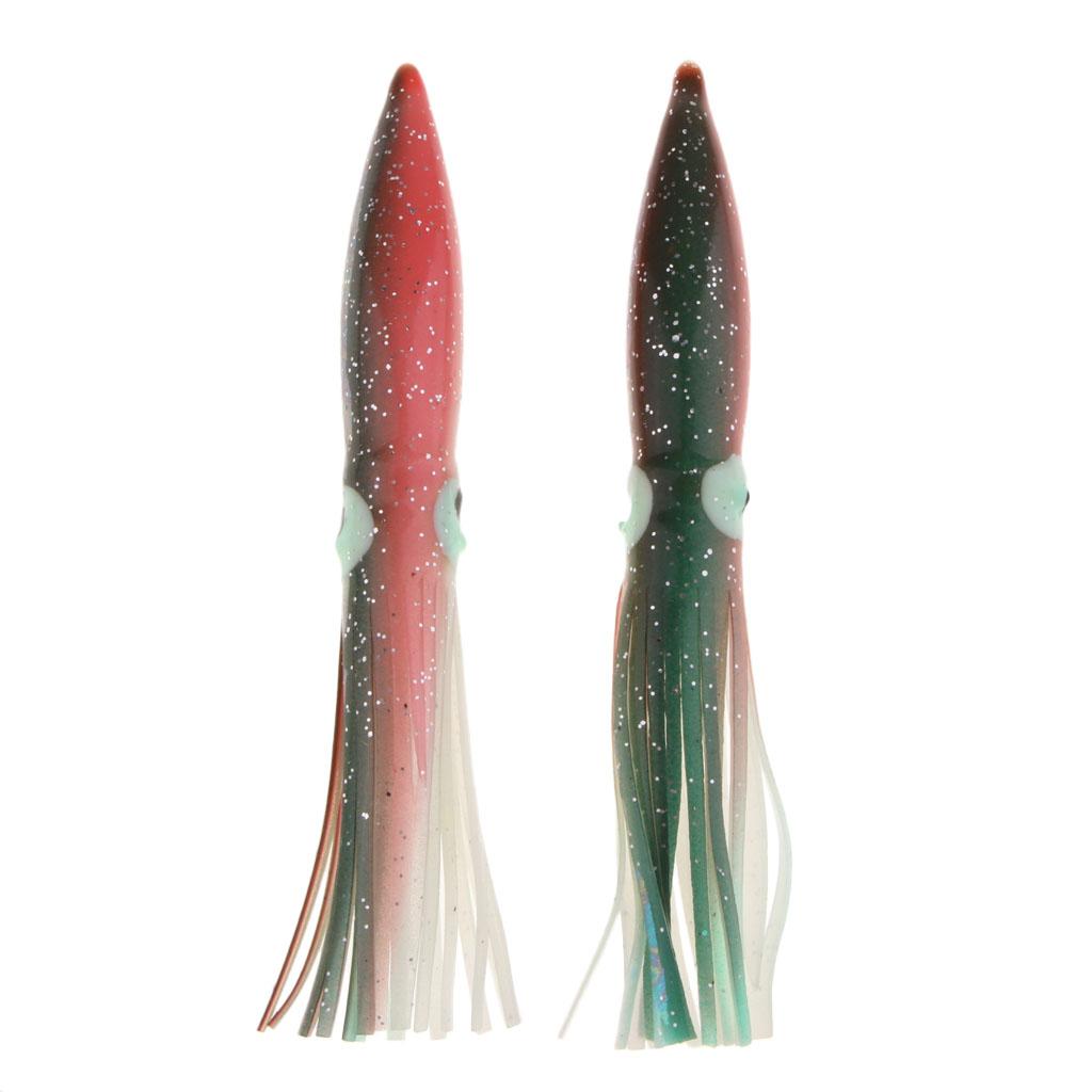 

2pcs skirts Saltwater Trolling Fishing Lure Artificial Soft червоний