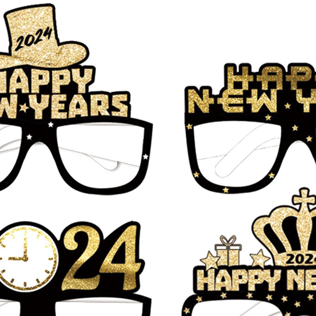 6Pcs Year Glasses Eyewear Costume Eyeglasses Funny Selfie Party Photo Props for