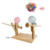 Batalha de Homem de Bambu de Balão Jogo de Batalha de Bots de Madeira para Dois Jogadores Jogo de Batalha de Balões em Ritmo Acelerado com 20 Balões para Adultos
