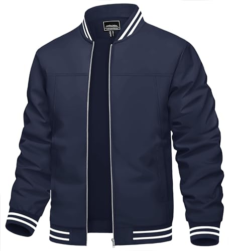 TACVASEN Men s Motorcycle Jacket, Autumn/Winter Blouson, Breathable, Lightweight, Business, Mountaineering, Stylish Outerwear, Plus Sizes, Windbreaker