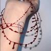 Personality Red Blood Drop Clavicle Chain Crystal Irregular Blood Necklace Dripping Blood Chokers Wedding Jewelry Gift