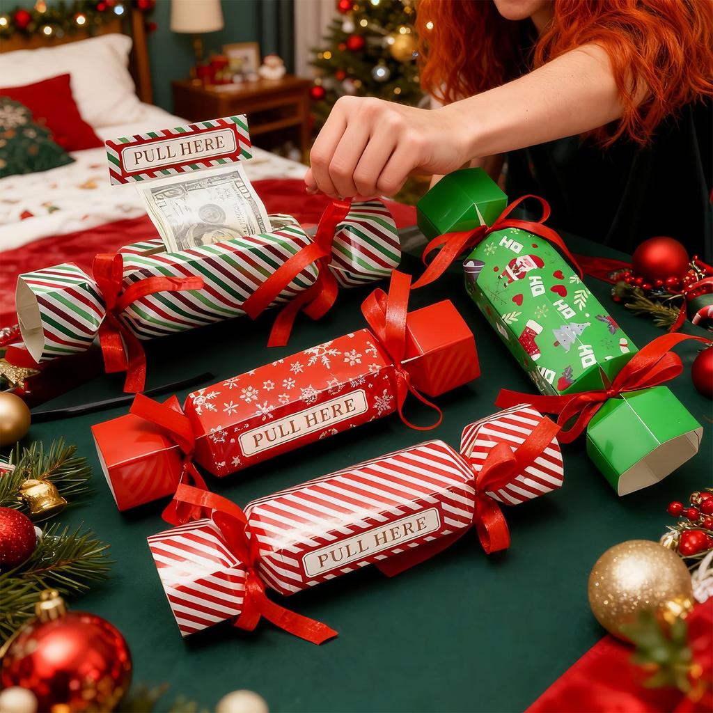 4 Stück Weihnachten Geldspender Box Süßigkeiten Form Ausziehbarer Behälter Kassenlade für Kinder Erwachsene Geburtstag Valentinstag Heiratsantrag Party Geschenk