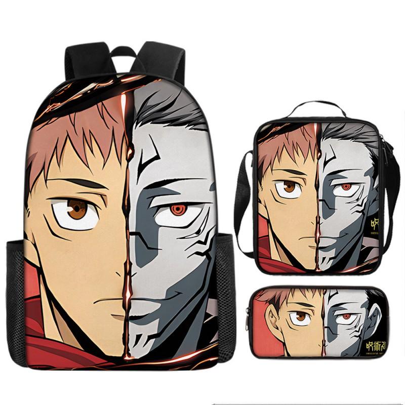Zaino Scolastico Anime Jujutsu Kaisen per Bambini e Ragazzi Leggero in Tessuto Oxford Borsa a Doppia Tracolla con Schienale Imbottito