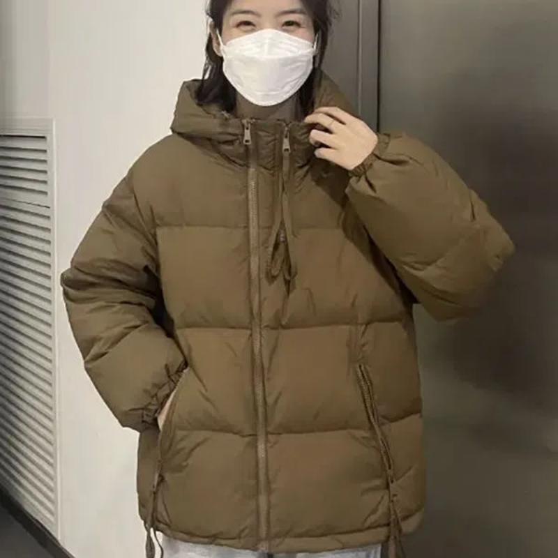 

Осень-зима Новые модные однотонные толстовки с длинным рукавом Парки Женская одежда Корейские пуговицы Теплые универсальные простые трендовые топы XXXL