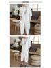 Men's Chinese Linen Pajama Set: Short Sleeve Hanfu Top with Frog Buttons and Cotton Linen Capri Pants In Trendy Loose Fit