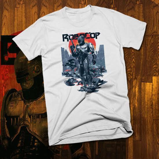 Vintage Action Movie T-Shirt Sci-Fi Cyberpunk Akira Robot Retro Classic robocop 4XL