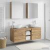 5 Piece Bathroom Furniture Set Artisan Oak Engineered Wood and Glass