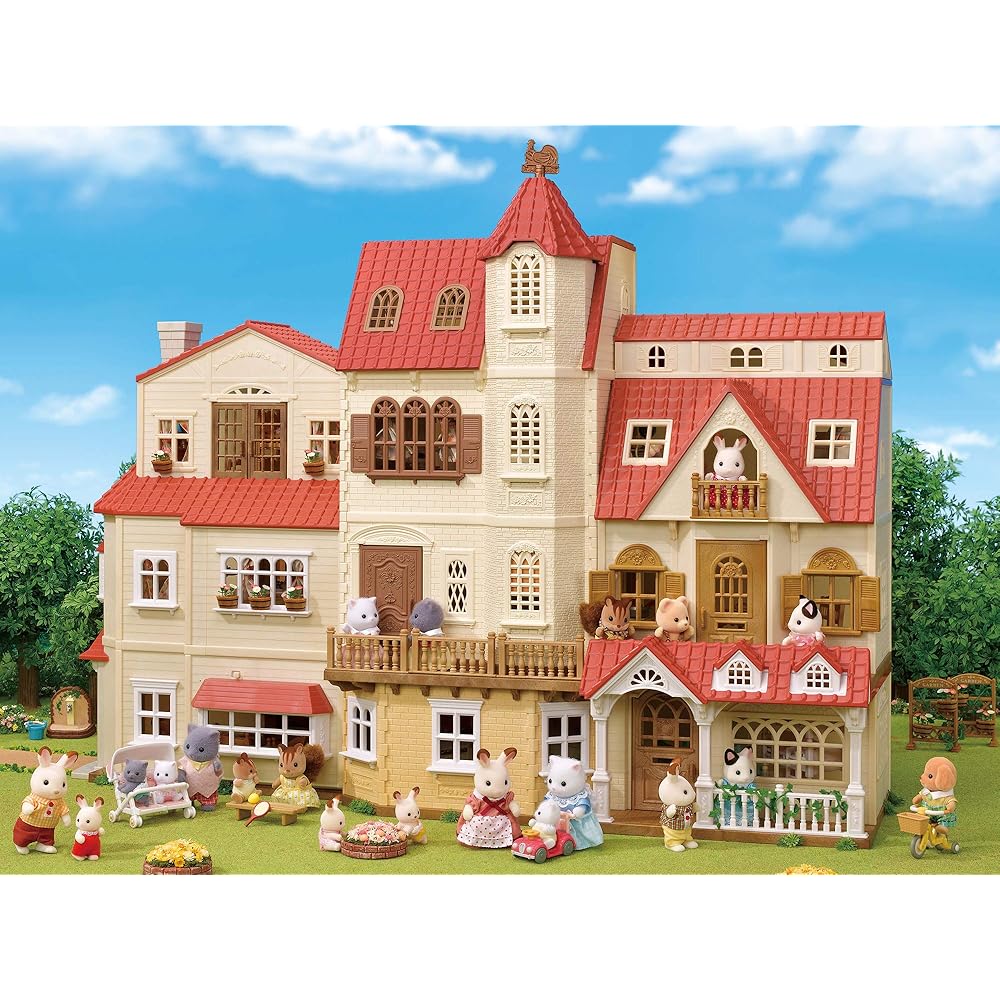 EPOCH Sylvanian Families House with Red Roof and Elevator Playset