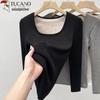 Woodpecker Women's Plush-Lined Square Neck Slim-Fit Long Sleeve Base Layer T-Shirt