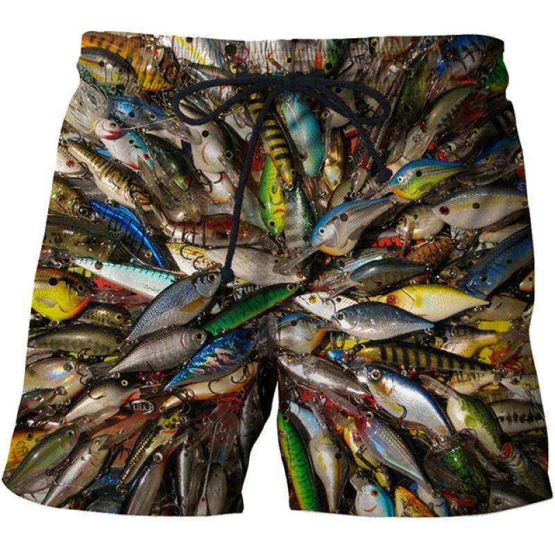 Carp Fish Graphic Beach Shorts Men 3D swimming board shorts beach running shorts Summer Surfing Beach Casual Loose Pants