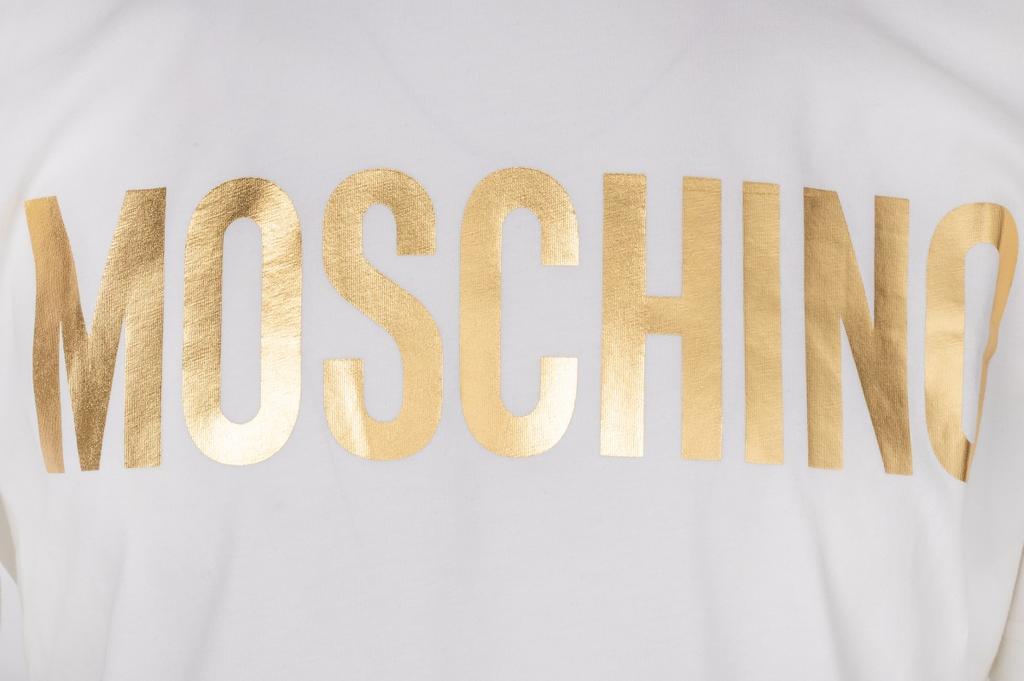 Moschino couture luksusowy męski t-shirt biały -50% - Rozmiar: XL